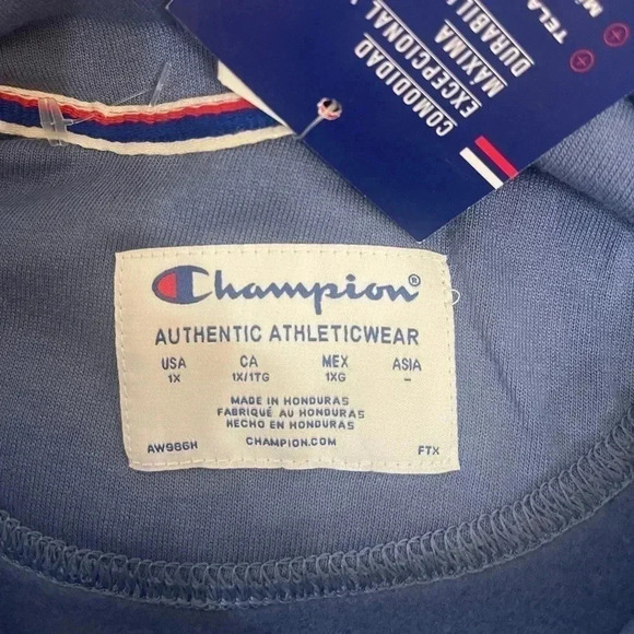 Champion Seven Seas Blue Women's Plus Size Hoodie Sweater Plus size 1X New - Picture 5 of 10